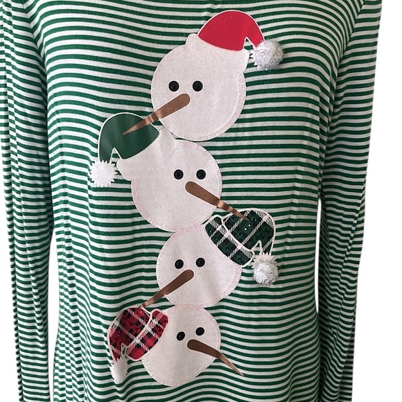 Vintage Rebecca Malone Women’s Snowman Christmas Long Sleeve Top - Picture 8 of 9